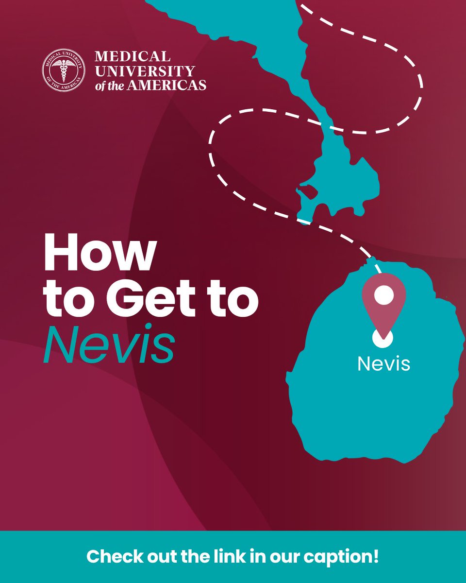 MUA_Medicine's tweet image. Are you ready to begin your studies at #MUAMed in May 2026? 🌴✈️ 

Fly to St. Kitts (SKB) and then take a water taxi or ferry to Nevis, to join our Basic Science community!

Want to learn more? Chat with current students here: bit.ly/3GGljFp.

#FutureDoctors #NevisNice