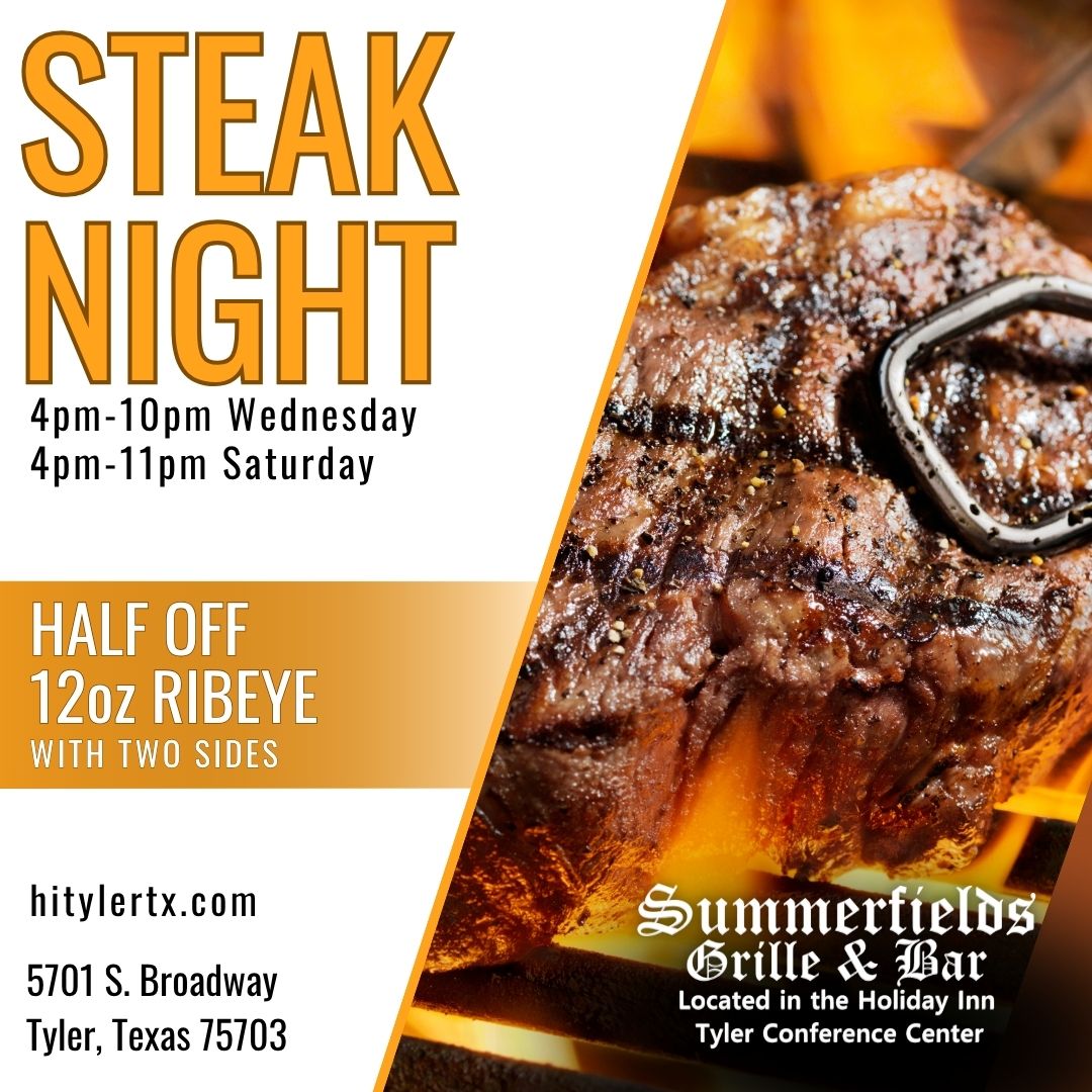 summerfieldstx's tweet image. Steak Night = handled 🔥🥩
Half off 12oz ribeye + two sides. Cooked from scratch, full of flavor, and worth every bite.

Wednesday or Saturday… your move.

Who’s coming with you? 👀

#summerfieldsgrilleandbar #tylertx #steaknight #eatlocal