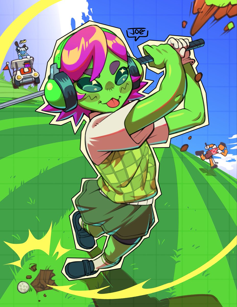 Played some Super Battle Golf with my friends recently! Wanted to draw something quick