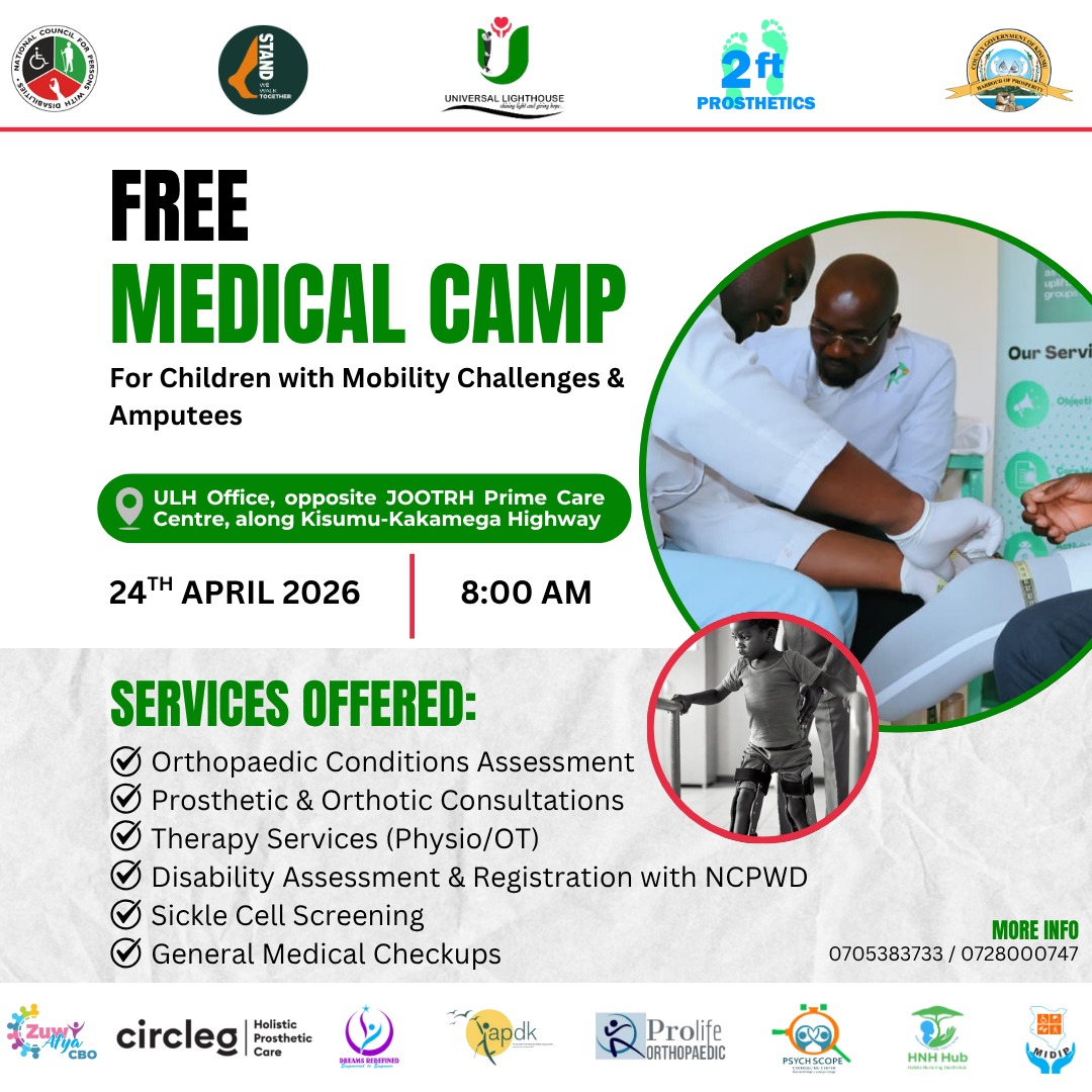 Healthcare within reach.
Join us for a free medical camp bringing services closer to you; supporting amputees, children with mobility challenges, and the wider community.
Show up, get assessed, get the right information, and prioritize your wellbeing.
#MedicalCamp #LLLDAM #ulh