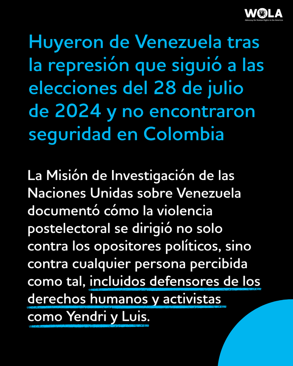 WOLA_org's tweet image. 🚨 Seis meses desde el intento de asesinato de Yendri Velásquez y Luis Peche — y aún sin justicia. Lee nuestro comunicado completo 👇

wola.org/2026/04/six-mo…

#Venezuela #DerechosHumanos #Impunidad