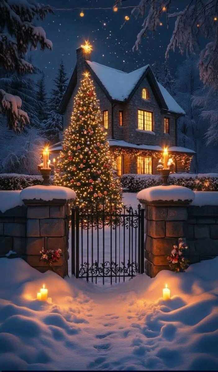 Snow falling , lights glowing , and everything just felt ...calm .
No rush  . No noise . Just that quiet Christmas magic .