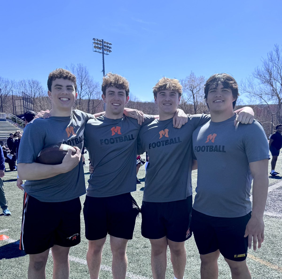 Jamesfitzz12's tweet photo. Thank you @CoachDiCenzo and @Wes_Football for an amazing camp! Had a great time getting to compete and learn with some of my @MamkFootball teammates. 

@jackjacobson42 
@Will50Willey 
@CharlieCox36182 
@vitron5 
@defWINchips https://t.co/QvdDteIRPP