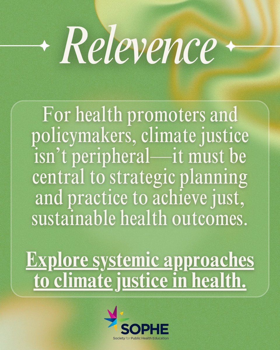 SOPHEtweets's tweet image. Climate change is a public health issue—but also an equity issue.

Climate justice highlights how social and environmental factors shape who is most impacted.

👉 Explore more in this week’s #ArticleSpotlight
🔗 Link: journals.sagepub.com/doi/full/10.11…
#ClimateJustice #PublicHealth