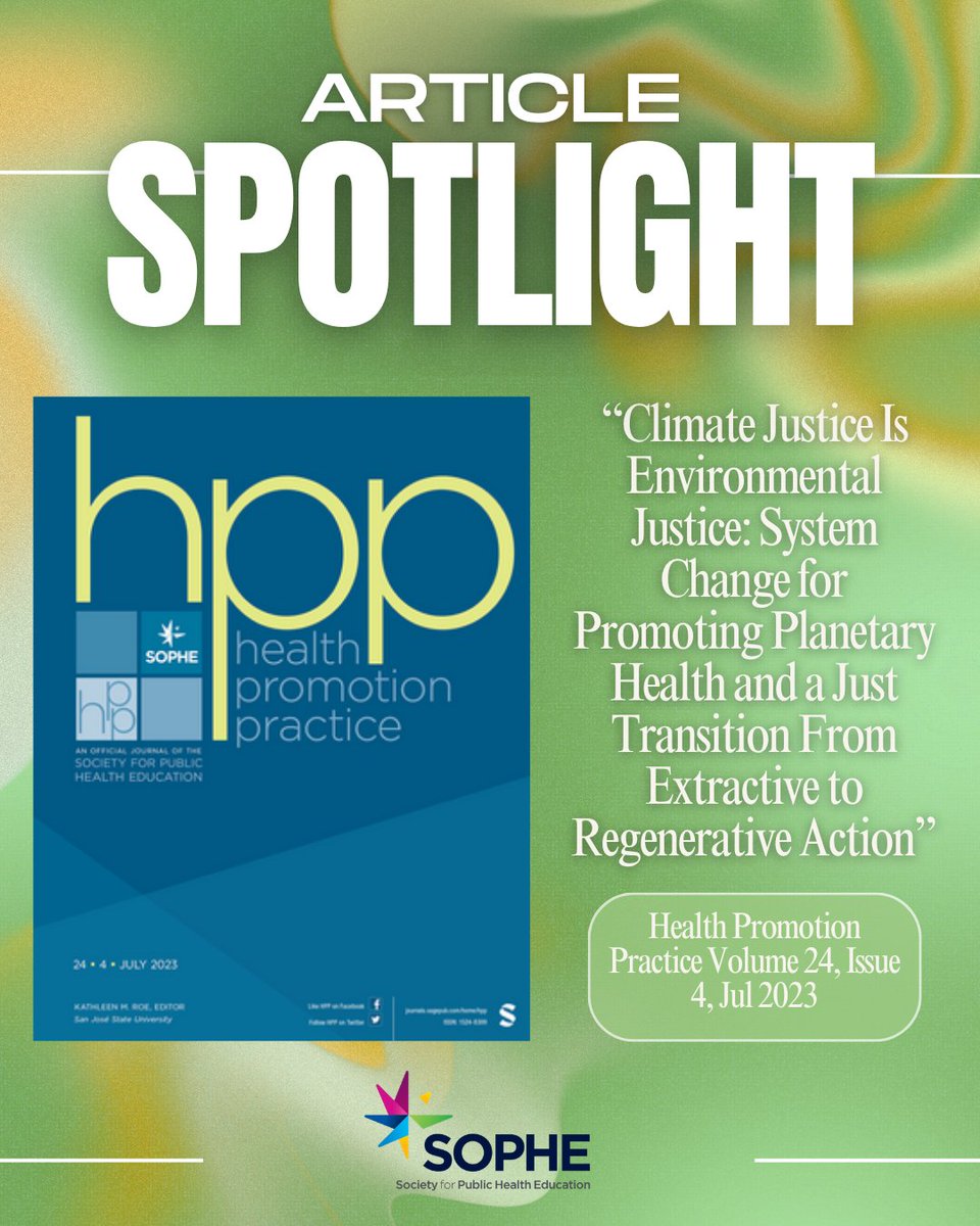 SOPHEtweets's tweet image. Climate change is a public health issue—but also an equity issue.

Climate justice highlights how social and environmental factors shape who is most impacted.

👉 Explore more in this week’s #ArticleSpotlight
🔗 Link: journals.sagepub.com/doi/full/10.11…
#ClimateJustice #PublicHealth