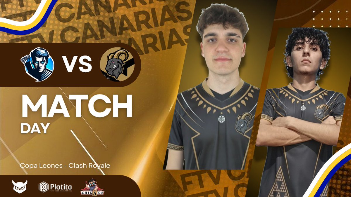 FtvCanarias's tweet photo. 𝑴𝑨𝑻𝑪𝑯𝑫𝑨𝒀 
🏆@CupLeonesLE  Edición 40 
🆚 @ArquerosEsports  
Hoy | 22:00🇮🇨 
¡Llegó la hora de la verdad! Una nueva batalla nos espera en la arena 🔥
#ClashRoyale #eSports #Canarias https://t.co/nt1oNMBYQw