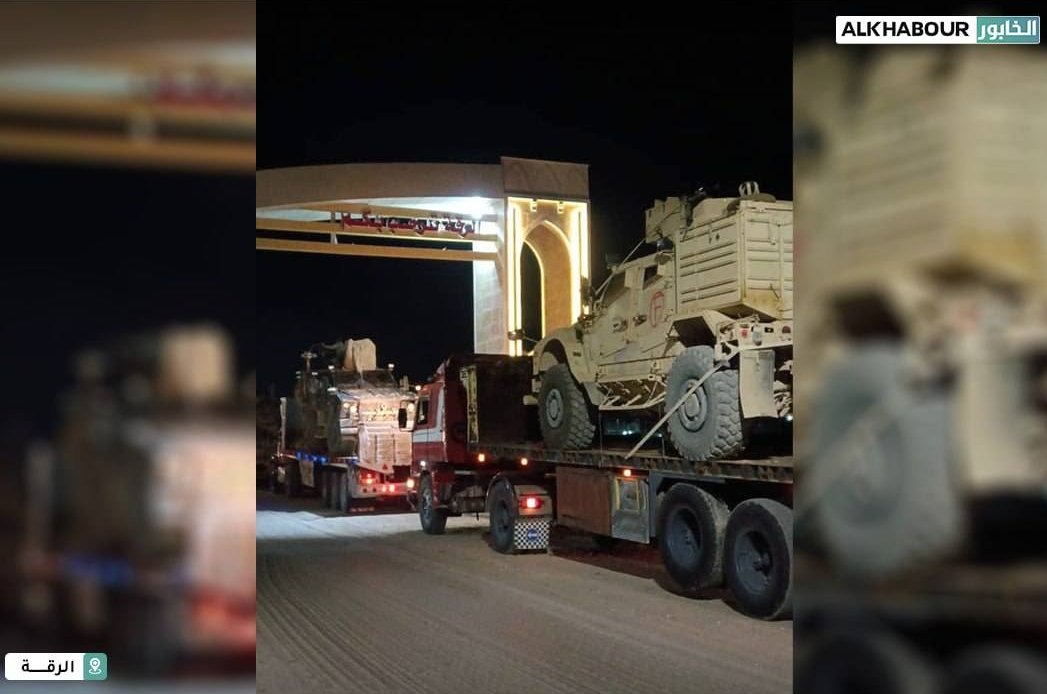 QalaatAlMudiq's tweet image. #Syria: another American convoy left Qasrak base - the second in 24 hours. 

Tonight, it passed through Raqqa en route to Jordan.