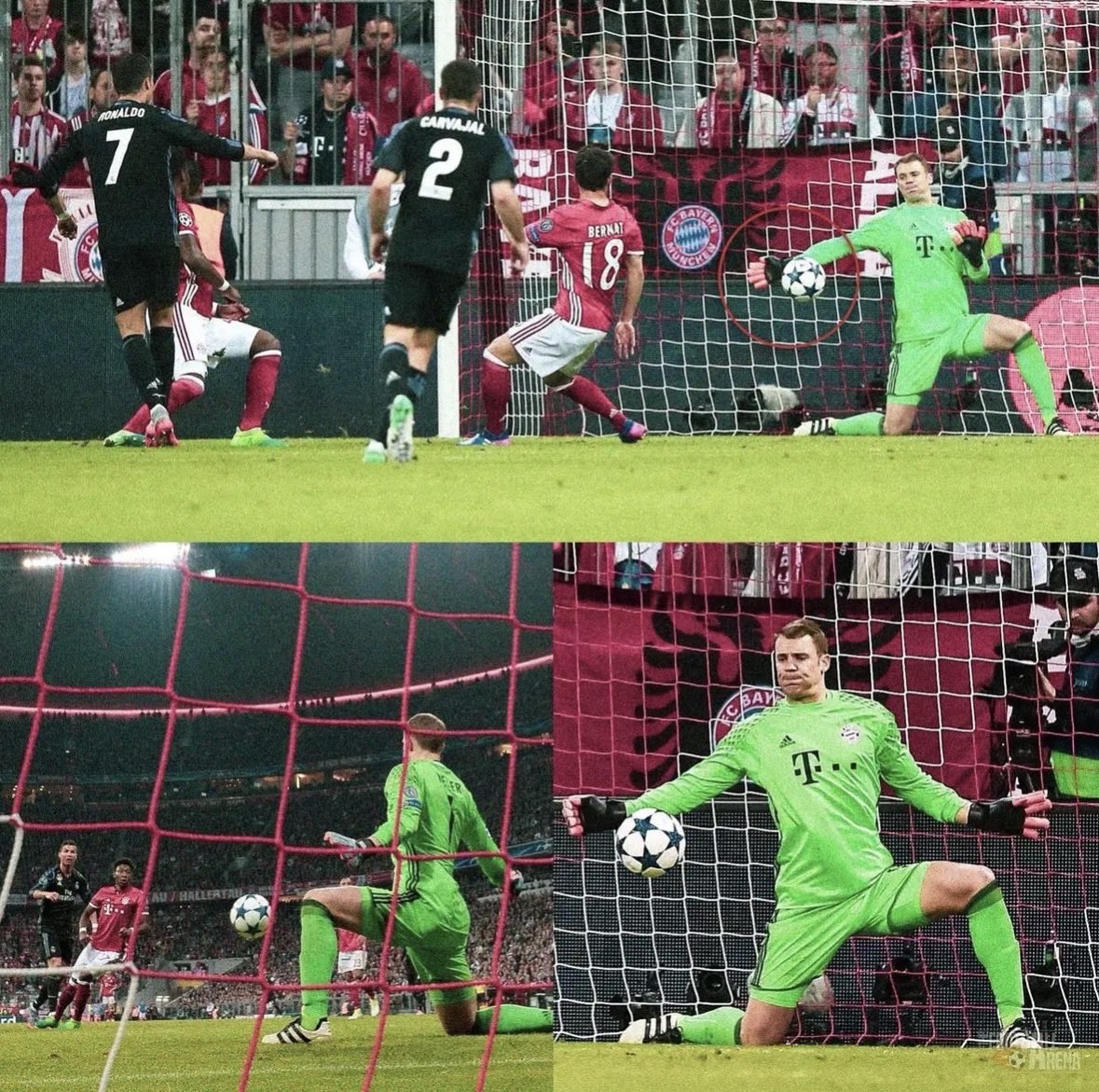 El manotazo de Neuer a Mbappé recién (!!).

Recuerdos de esta atajada a Cristiano.