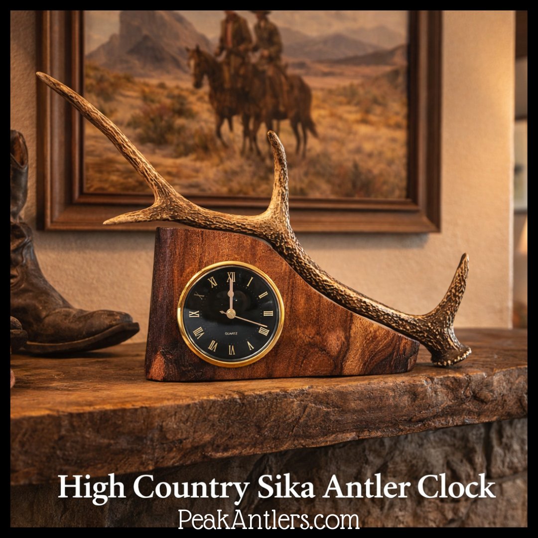 PeakAntlerCo's tweet image. Built from Texas mesquite.
Finished with a Sika antler.
Made for the West.

The High Country Sika Antler Clock, where craftsmanship meets character. 

#thepeakantlercompany #antler #clock #rusticliving #westernstyle #antlerdecor  

zurl.co/fUABQ