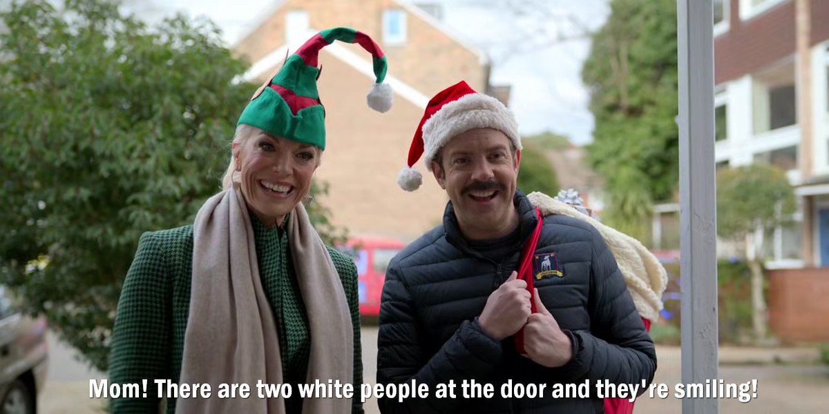 TedLassoism's tweet photo. Mom! There are two white people at the door and they're smiling!
Ted Lasso #S02E04
#TedLasso https://t.co/11i7iYWpBx