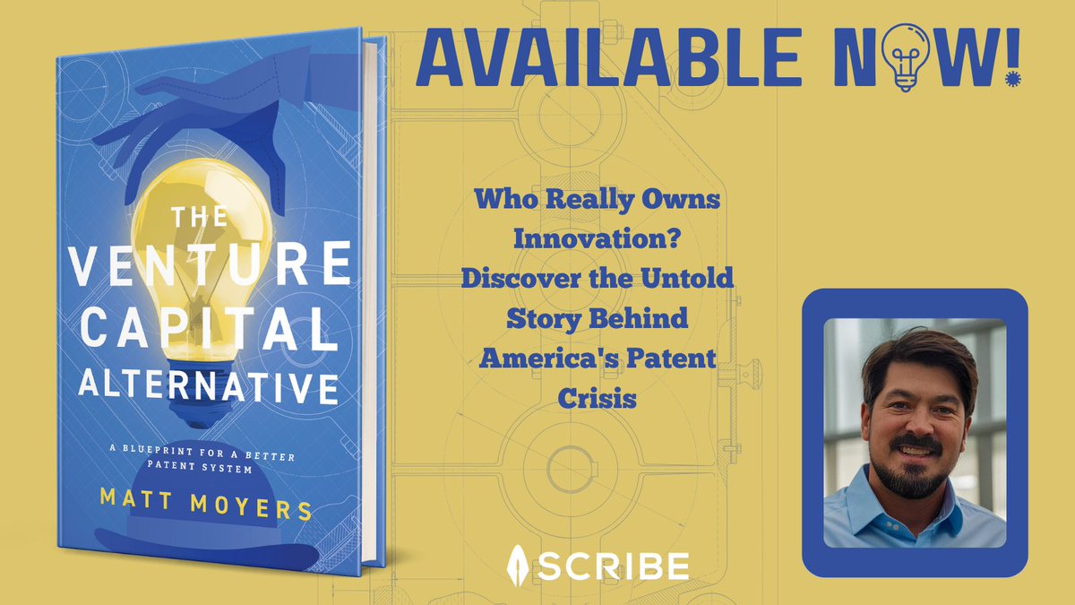 scribemediaco's tweet image. 🚨 NEW BOOK ALERT 🚨

The patent system is broken. Matt Moyers has a blueprint to fix it.

The Venture Capital Alternative is LIVE on Amazon. 🎉

Grab your copy 👇
na2.hubs.ly/H04VKX_0 

#NewBook #Innovation #Patents #VentureCapital