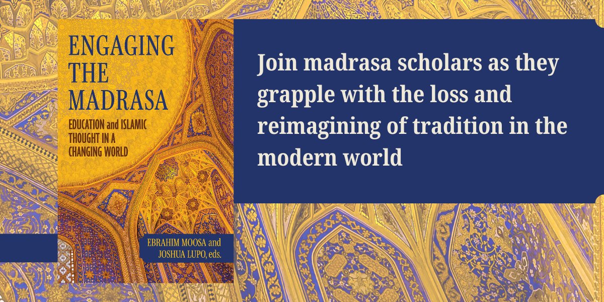 UNDPress's tweet photo. ENGAGING THE MADRASA delves into the #Intellectual and #Political challenges that the #Muslim scholarly community faces across the globe. #Madrasa #Islam #Theology @Modernities @EbrahimMoosa

Available in May! Learn more: https://t.co/GGeNtfNJIl https://t.co/ZT3vClMmu3