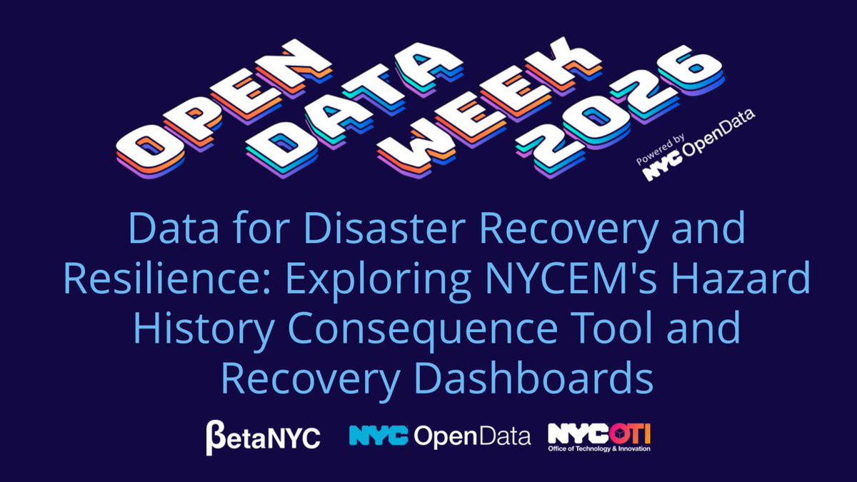 ISOC_Live's tweet photo. RECAP / RECORDING - Data for Disaster Recovery and Resilience: Exploring NYCEM's Hazard History Consequence Tool and Recovery Dashboards https://t.co/3F5RtUi6ob 

@nycemergencymgt @NotifyNYC #NYCOpenData #OpenDataWeek #HazardMitigation #DisasterRecovery #ClimateResilience https://t.co/brqPP7YzHH