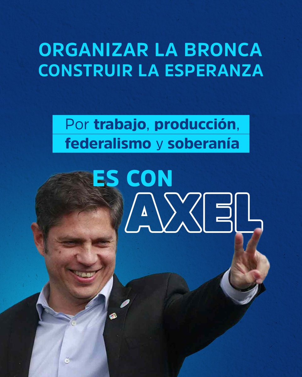 Organizar la Bronca. Construir la Esperanza
Por trabajo, producción, federalismo y soberanía.

ES CON AXEL

🧵1/6