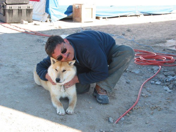 NASAWatch's tweet photo. If you have ever been on an expedition to a remote & potentially dangerous location you get attached to the people and things who kept you safe. @Astro_Christina hugs "Integrity" - her Moon ride - and I hugged Quimmiq - our polar bear defense force on Devon Island up near the north pole.  @NASAAdmin #spacesymposium #41space - @pascalleetweets @ingallsimages