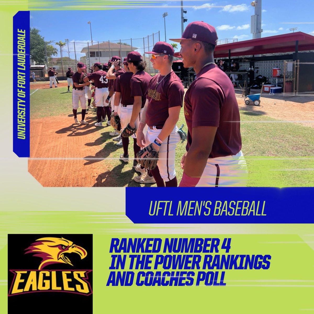 uftlathletics's tweet photo. @UftlB  RANKED #4 IN THE COACHES POLL AND POWER RANKINGS @davidernst_15 @DavidGr34440781 @AJemperrie @DamonCogdell @CoachDavisSB @CoachMcnair22 https://t.co/UPqXRsWmjG