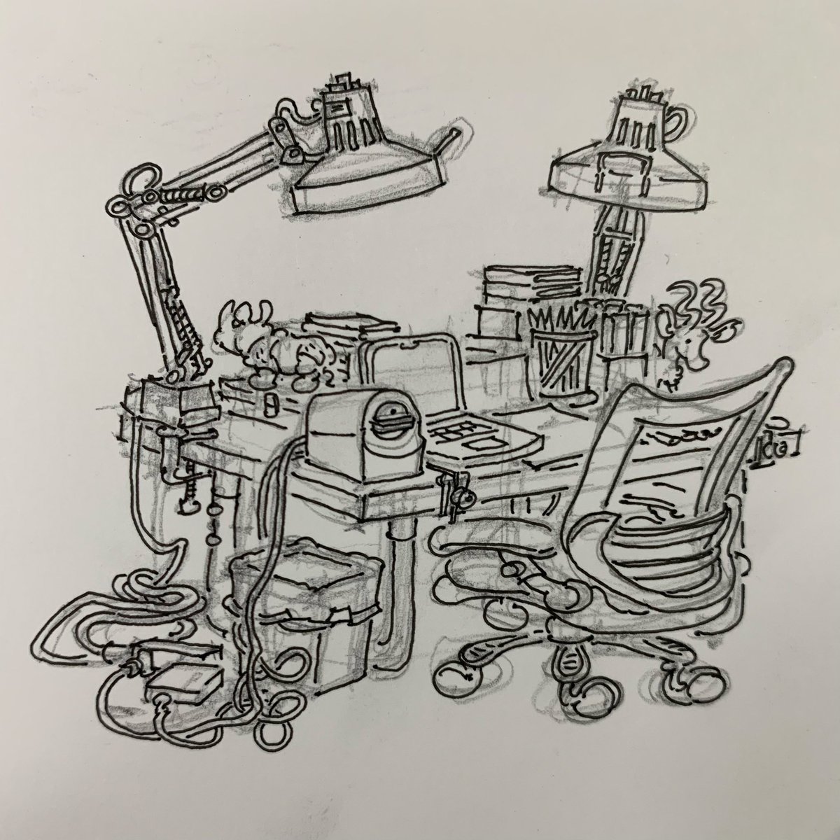 andreslmignucci's tweet photo. Drawing my desk. #mydesk https://t.co/iLSk9Mxdk6