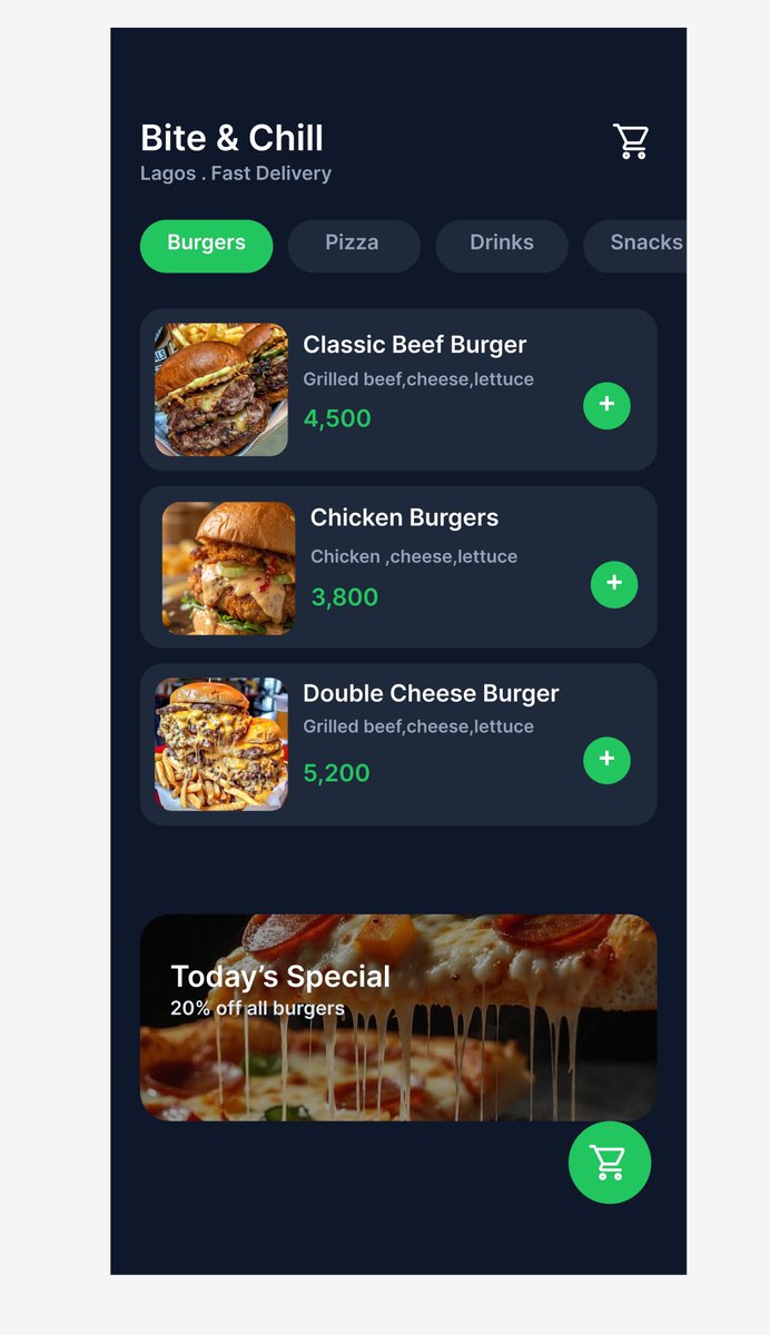 Light_nessa1's tweet photo. Built a food menu UI from scratch today 🍔

No auto layout. Just raw layout, spacing, and hierarchy.

Simple. Clean. Intentional.

Learning to design better, not just faster.

#DailyUI #UIUX #Figma #Design https://t.co/9Z6vBNoCxt