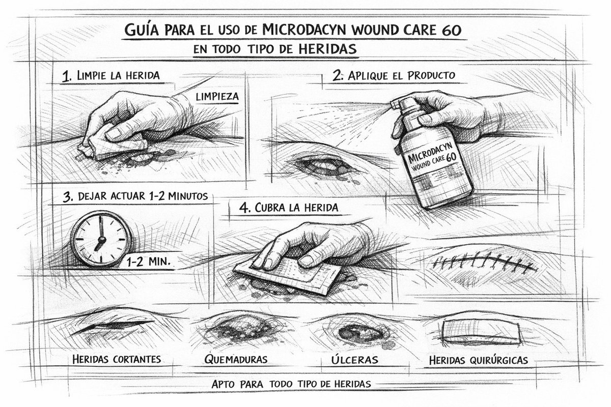 Ulcerasnet's tweet photo. 😃GUÍA PARA EL USO DE MICRODACYN WOUND CARE 60 EN TODO TIPO DE HERIDAS😃 https://t.co/XPKutgJJs5
