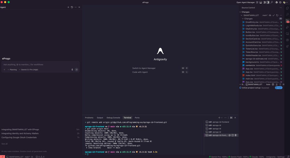 gopiinho's tweet photo. day 8

tried antigravity and tried llama.cpp

i have a macbook m1 pro with 32gigs of ram so some model with around 9-12b params is something I want to run, maybe gemma 4?

just want to get it running locally to rest the performance and hook it up with opencode

anyway I have officially started working on the wallet extension which will take full use of this identity system I have been building

lets see the antigravity experience for this extension
