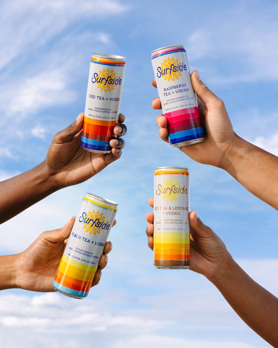 odomcorp's tweet photo. Surfside is sunshine in a can! ☀️

Iced Tea + Vodka // Lemonade + Vodka

Each can of Surfside has 100 calories, no bubbles, and 4.5% ABV. 21+ only, please drink responsibly. https://t.co/adTBZuEthQ