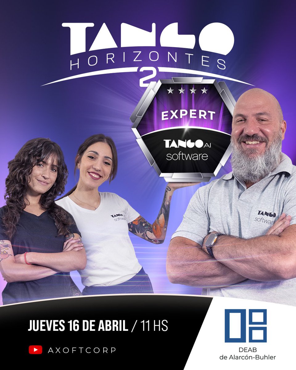 DEABTango's tweet photo. #TangoEnDirecto

👉Mañana jueves a las 11h, no te pierdas el directo de Tango Horizontes 2 - Nivel Expert, donde se explicara el nivel Expert de Tango Horizontes.

🔔Suscribite al canal.
🔴YouTube: Acceso https://t.co/qt54HsFijD

#tangosoftware #deab #dealarconbuhler https://t.co/7TuLNDaoHU