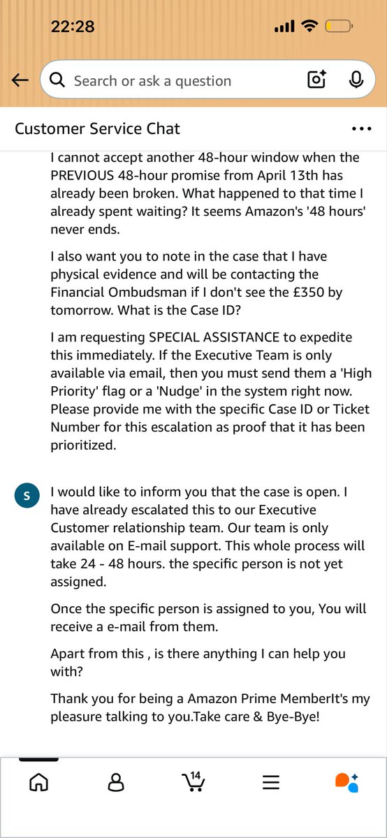 ssiwwang's tweet image. @AmazonHelp @AmazonUK I am APPALLED. Agent Sahil just force-closed my chat while pretending to 'work on' my £350 refund already confirmed by your Managing Director's office. This is fraudulent service behavior.#AmazonScam #CustomerServiceFailure
