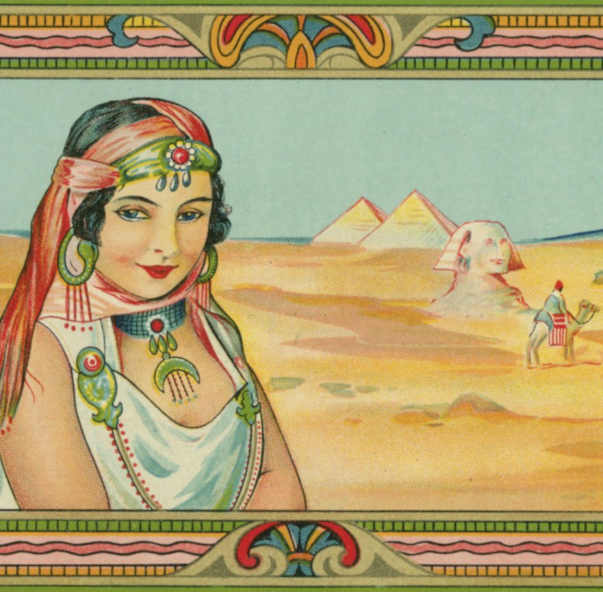 EgyptomaniaMuse's tweet image. Day 105 of #photoaday 

A colourful product label used for Egyptian textiles that were sold across the world 

#365days #365daychallenge #365photodaychallenge