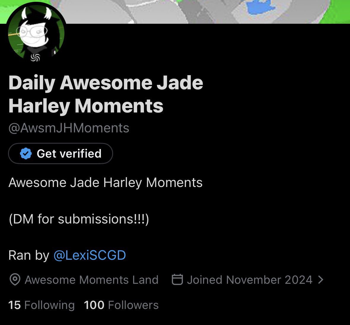 this account got here so quickly what the hell!! 

thank you all for 100 awesome followers!!! :D