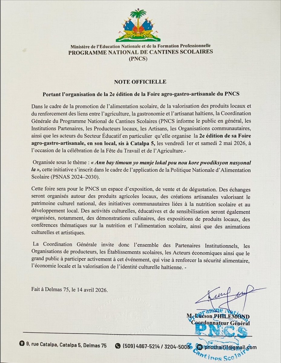 Programme National de Cantines Scolaires tweet media