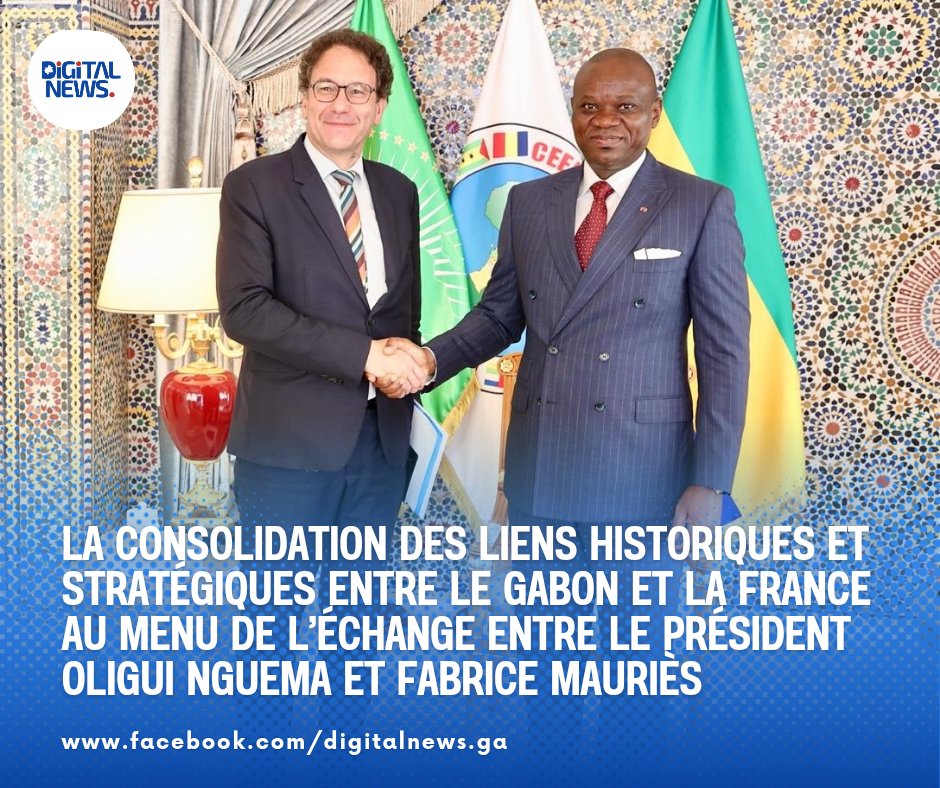 La consolidation des liens historiques et stratégiques entre le #Gabon et la #France au menu de l’échange entre le Président Oligui Nguema et Fabrice Mauriès

📲 Plus d'informations en cliquant ici :
digitalnews-ga.net/diplomatie/la-…