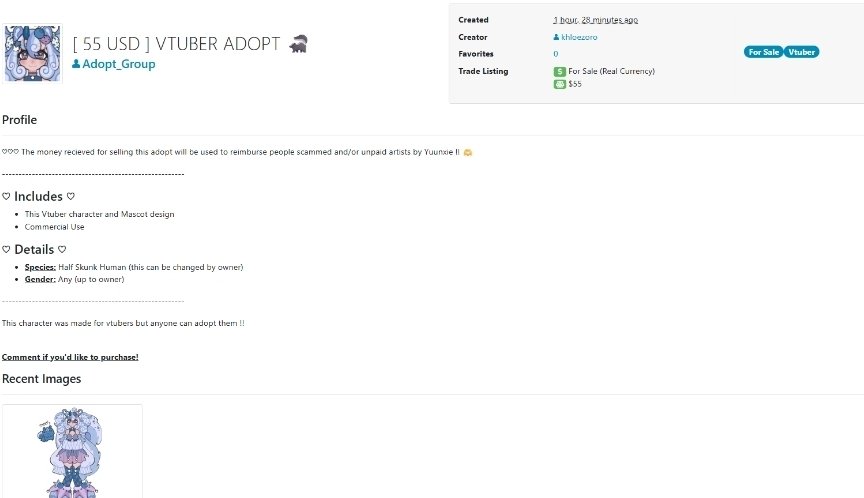 New thread, here are some adopts the artists AFFLICTED are making to try to raise money! First up is <a href="/KhloeZoro/">KhloeZoro VT 🩷🫧</a>'s skunk girlie for 55 USD! Please message Khloe for any inquires on this adopt