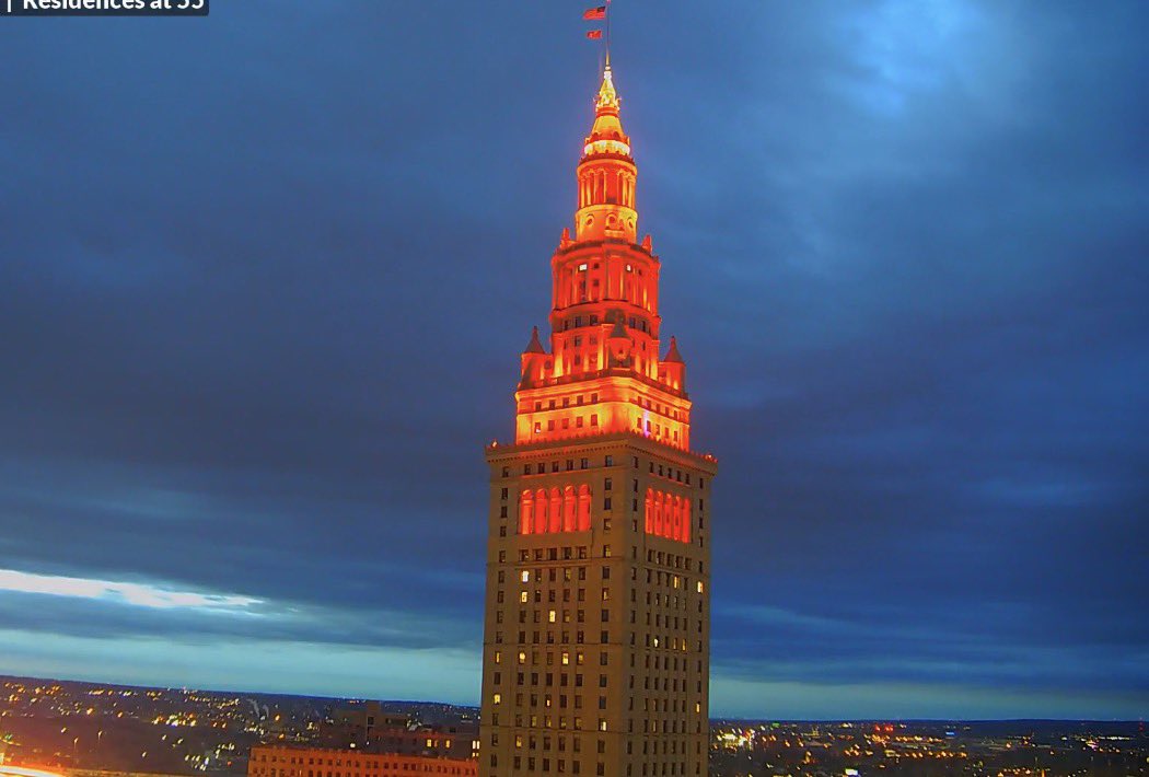 TowerLightsCLE's tweet photo. RED - In honor of World Hemophilia Day

On April 17, the global inherited bleeding disorders community comes together for World Hemophilia Day. This year’s theme: “Diagnosis: First step to care.” https://t.co/FTOOTViF0S