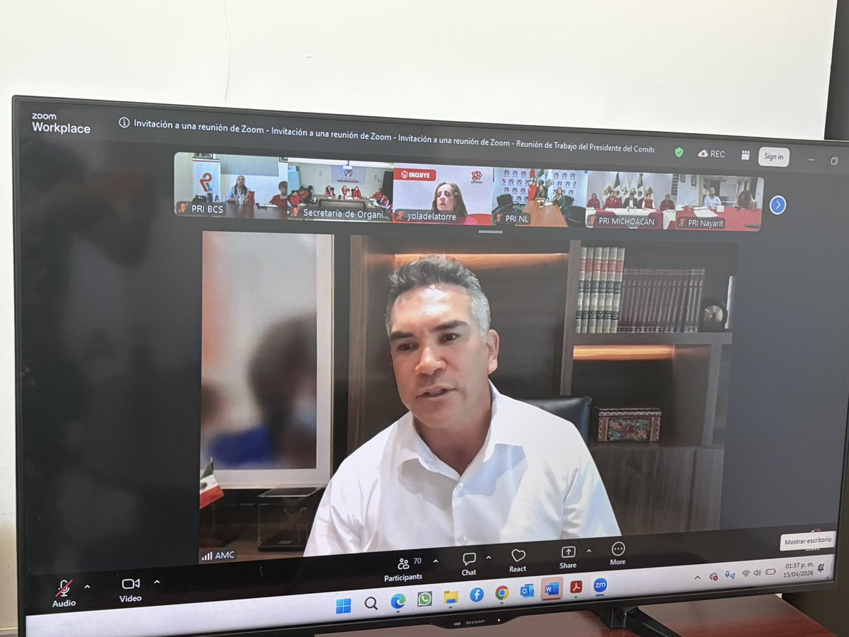 Reunión vía zoom con nuestro Presidente <a href="/alitomorenoc/">Alejandro Moreno</a> 

La gente lo sabe: la única oposición FIRME CONTUNDENTE VALIENTE Y CON CARÁCTER que enfrenta a este régimen es el PRI.

Tenemos muchos motivos para estar orgullosos de ser priistas.

Saludos Presidente desde BCS!!