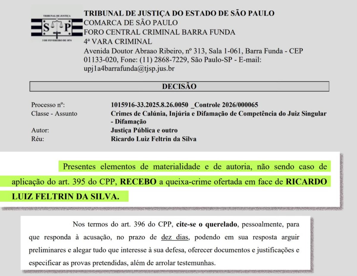 guilherme_amado's tweet photo. Já que os crimes foram praticados nesta rede, é aqui que comunico que Ricardo Feltrin (@feltrinoficial) se tornou réu por difamação contra mim. A Justiça de SP aceitou a queixa-crime por Feltrin me difamar no caso Marcius Melhem e por inventar que recebi mesada de Daniel Vorcaro. https://t.co/lfmr0g4hDW