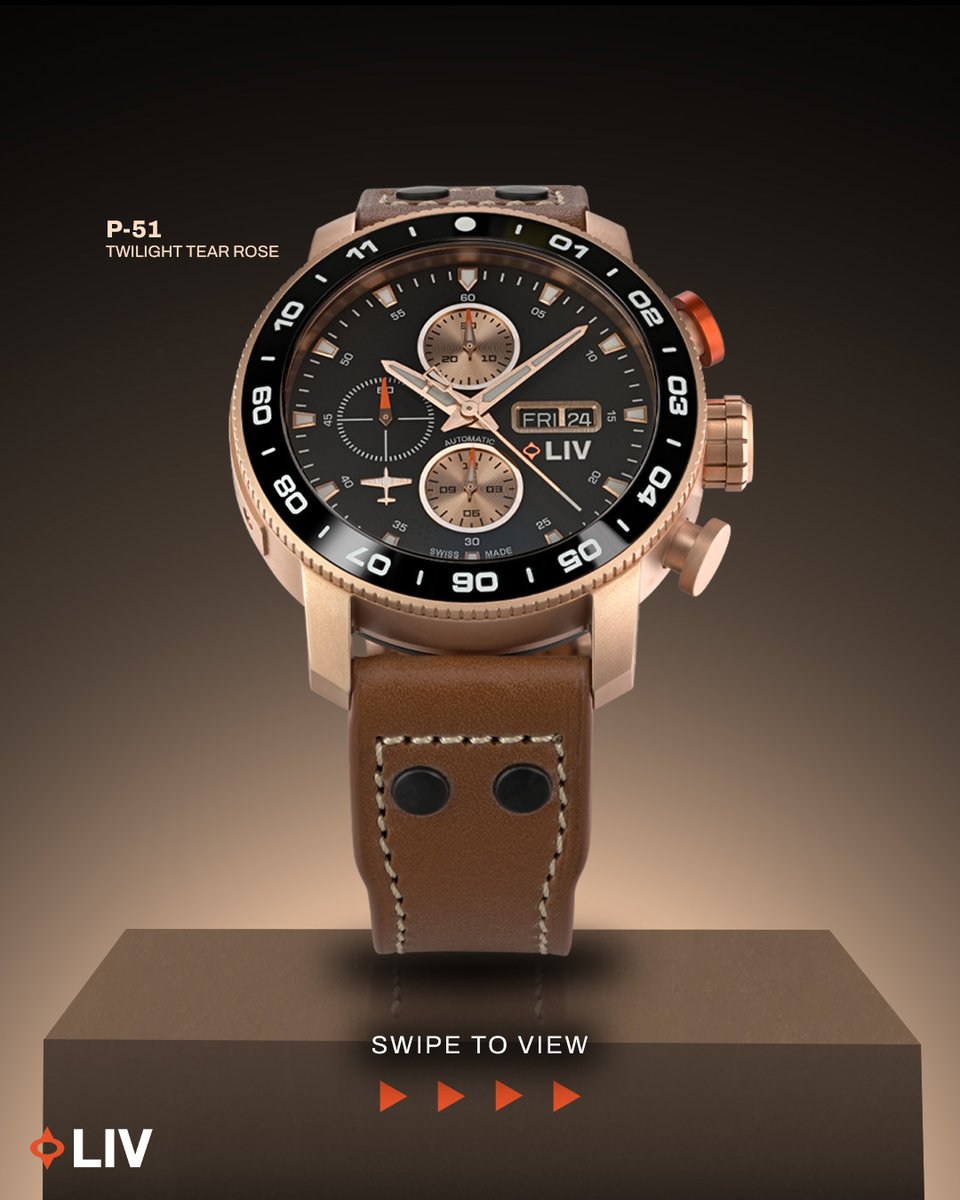 LIVwatches's tweet image. Precision in every detail. Limited to 1000 pieces.

The P-51 Twilight Tear Rose blends Swiss mechanics with a bold, timeless finish.

👉 Get yours here: pulse.ly/3djdrnyvp8
#LIVWatches #SwissMade #LimitedEdition