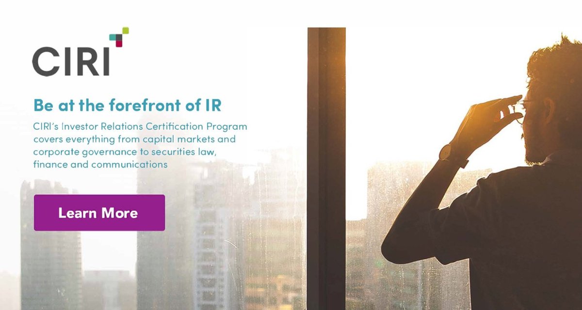 CIRINational's tweet image. Interested in becoming a Certified Professional in Investor Relations (CPIR)? Listen to our free info session:ciri.imiscloud.com/ItemDetail?iPr…. Our next Program begins April 2027: ciri.org/web/web/Certif…. #CIRI2026 #CPIR #investorrelations