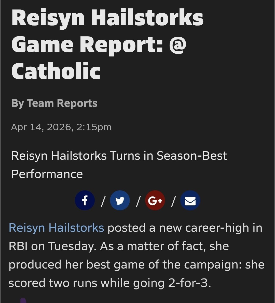 ReisynH1's tweet image. Had a good game yesterday against Catholic, going 2-3 (2 doubles) with 3 RBI. Gamechanger didn't catch my hits 😩, but my Grandmother tried her best with this clip. 😂 I just missed clearing the fence! 
#Softball #studentathlete #classof2028 #uncommited
@TopPreps @SoftballDown