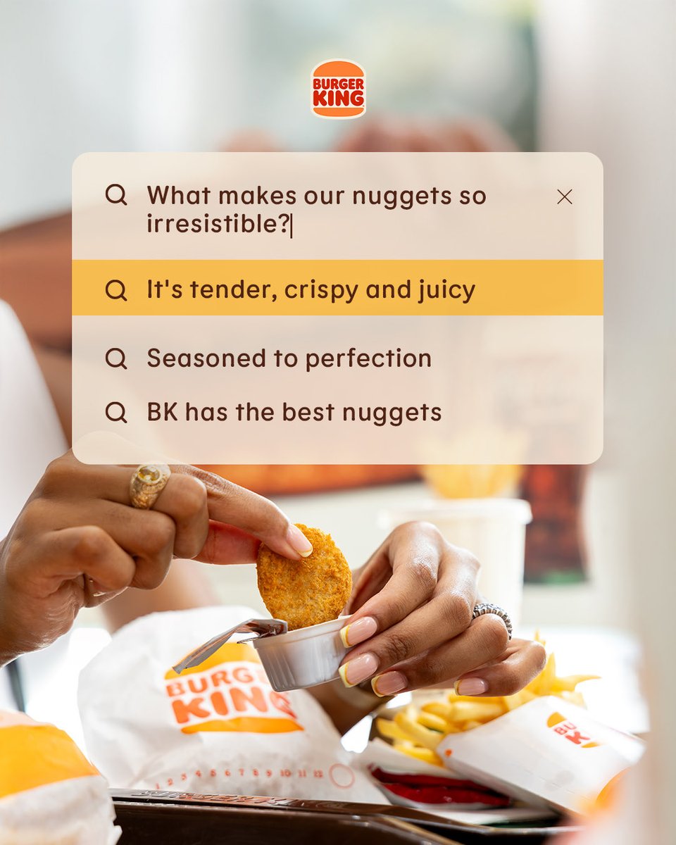 bkjamaica's tweet image. Who are you sharing your nuggets with today?👀

Tag them in the comments 👇🏾😏

#BKJamaica #HaveItYourWay #BKNuggets