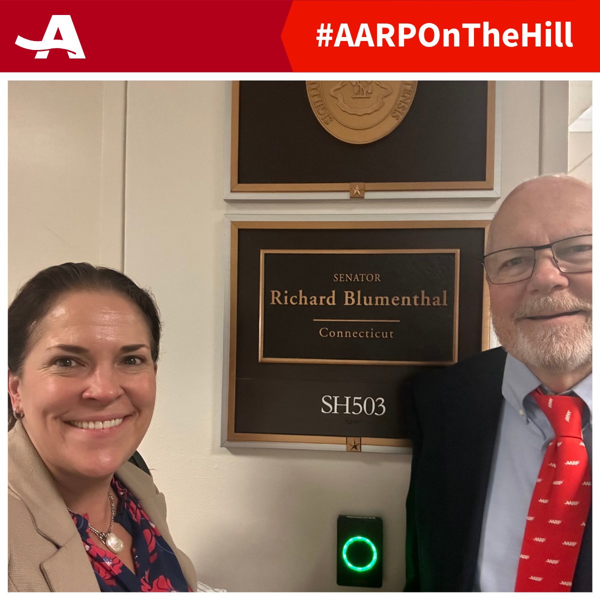 AARPCT's tweet photo. Thank you to @SenBlumenthal staff for meeting with us today to discuss Social Security, caregiving and fighting fraud. And thank you to Senator Blumenthal for leading on the Women's Retirement Protection Act, QUIET Act, Homebuyers Privacy Protection Act, and more! #AARPOnTheHill https://t.co/ffNJ1cqfTm