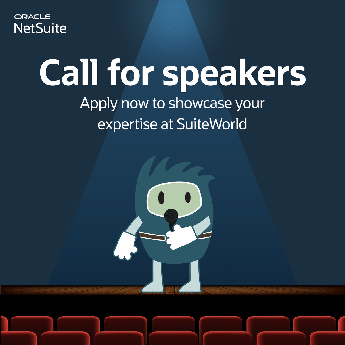 Shankay78's tweet photo. Are you a NetSuite customer ready to take the stage? @NetSuite is accepting speaker submissions for #SuiteWorld, and selected speakers receive a complimentary pass. It’s easier than ever to apply. Select the topics you can speak to and apply by April 28: https://t.co/mU8OT2M4J6 https://t.co/TTRhBezkT9