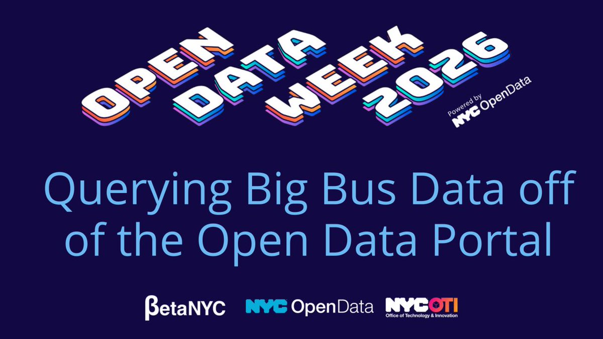 ISOC_Live's tweet photo. RECAP/RECORDING - Querying Big Bus Data off of the Open Data Portal https://t.co/QbHGZlqQZR 

 #NYCOpenData #OpenData #TransitData #SOQL #OpenDataWeek @MTA https://t.co/nA2ITP7C11