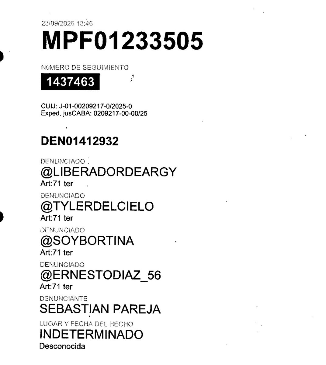 GordoLeyes's tweet image. Como les anticipé ayer en La Trinchera, SEBASTIÁN PAREJA salió a denunciar twitteros que lo criticaban. Una fiscal de la Justicia Federal consideró correctamente que no había delito. Sin embargo, CELSA RAMÍREZ, esbirro de ANGELICI, decidió ser cómplice de Pareja y avanzar.
