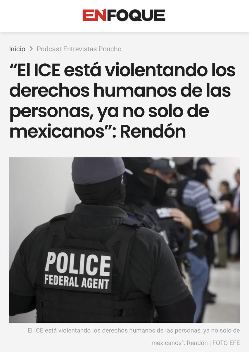 EuniceRendon's tweet image. 🗣️🎙️ Platicamos en @EnfoqueNoticias sobre el fallecimiento de Alejandro Cabrera Clemente, mexicano que murió en un centro de detención de #ICE en #Louisiana.

Desde el regreso de #Trump, más de 177 mil personas mexicanas han sido detenidas. La presidenta #ClaudiaSheinbaum ha