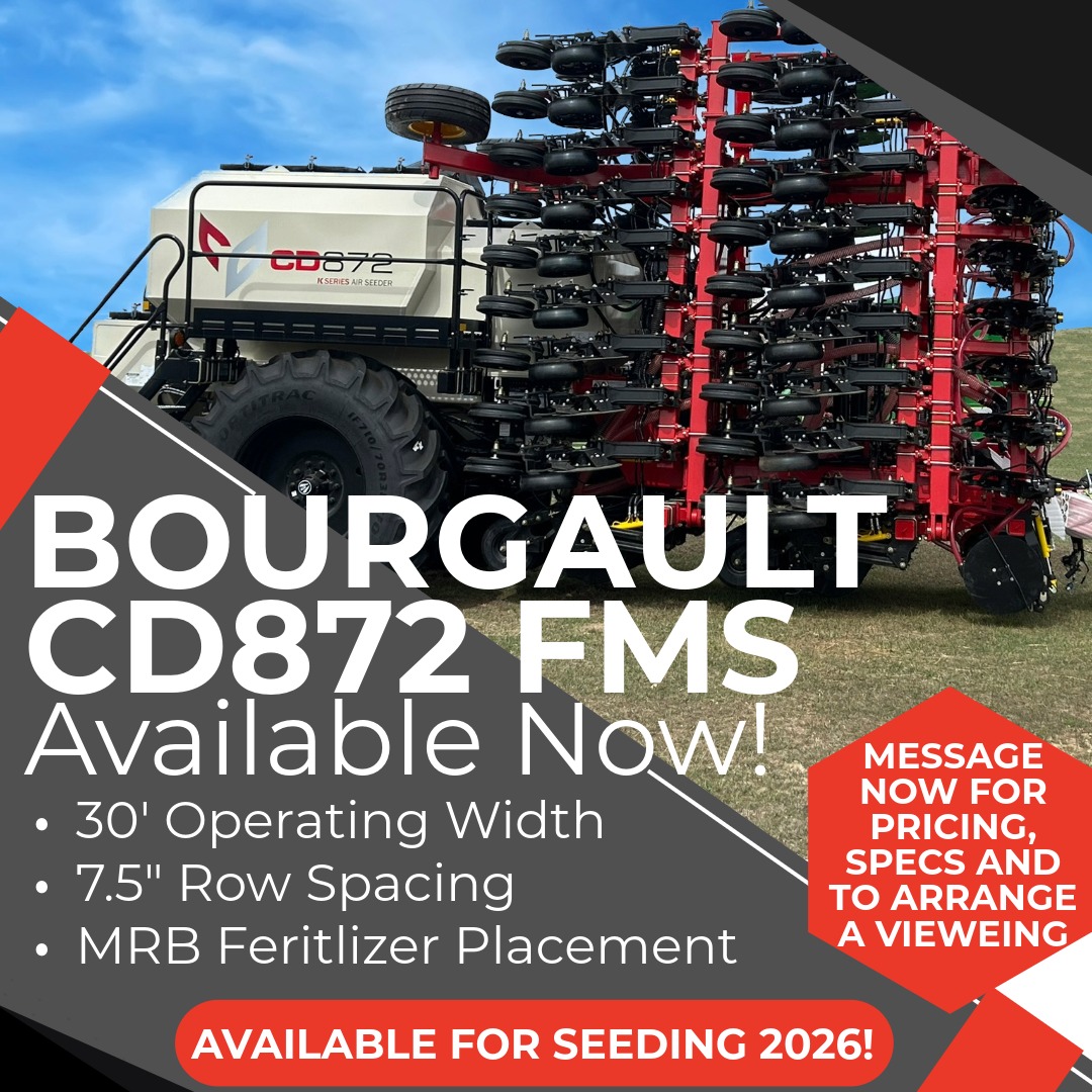 ShaunSmitty37's tweet photo. Looking to upgrade your seeder this season? This Bourgault CD872 Frame Mounted Seeder is ready to go and field-proven for reliable and high-performance results. Available right away- no waiting, get in the field when it matters most. Message now for pricing or specs 4033639718 https://t.co/i8nFjCiI8n