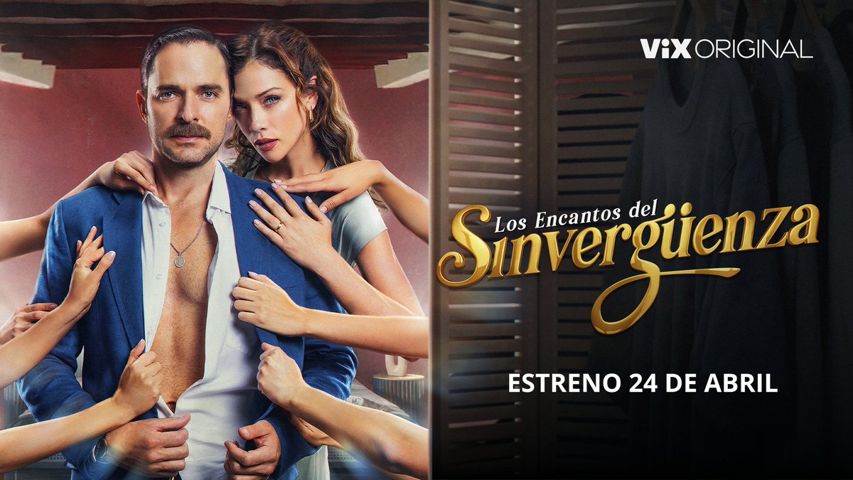 VIX's tweet image. ¡Ya tienes cita el 24 de abril! 🫵🏻 Manolo Cardona y Caro Miranda despertarán todas las pasiones en Los Encantos del Sinvergüenza 😍❤️‍🔥
#ViX #LosEncantosDelSinvergüenza #Poster