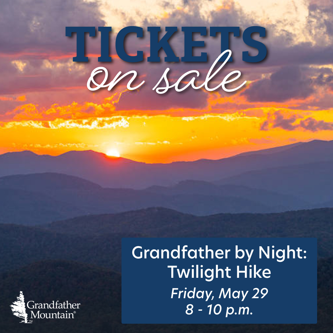GrandfatherMtn's tweet photo. Just a few tickets remain for the first Grandfather by Night event of 2026!

This event is perfect for those who wish to learn about flora and fauna, watch a sunset and embark on a night hike.

Tickets are limited! Get yours at https://t.co/4PF6ioe7VB.

📸: Leslie Restivo | GMSF https://t.co/ryvQ7sP6mJ