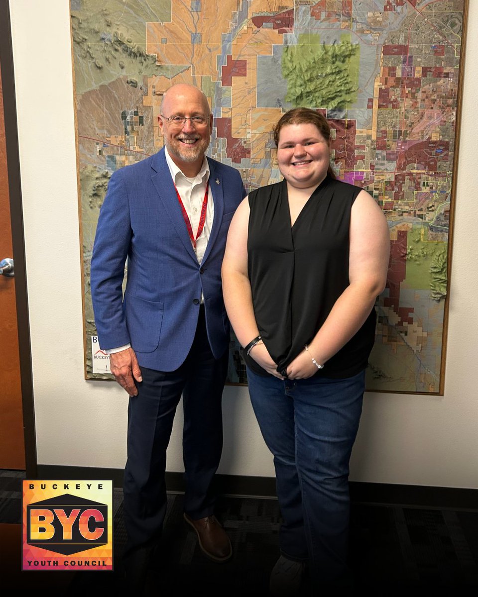 MayorofBuckeye's tweet photo. Great working with Buckeye Youth Council member Haylee on her FBLA video project.

As an active member of our Youth Council, Haylee shows her leadership through volunteering at community events and giving back to Buckeye. Proud of you, Haylee! https://t.co/r7CSmC7qog