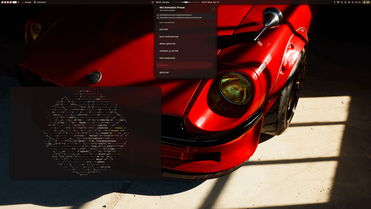 bot_unixporn's tweet image. [Niri] A Glamorous rice
Link: redd.it/1smiqki

#unixporn #linux #screenshot