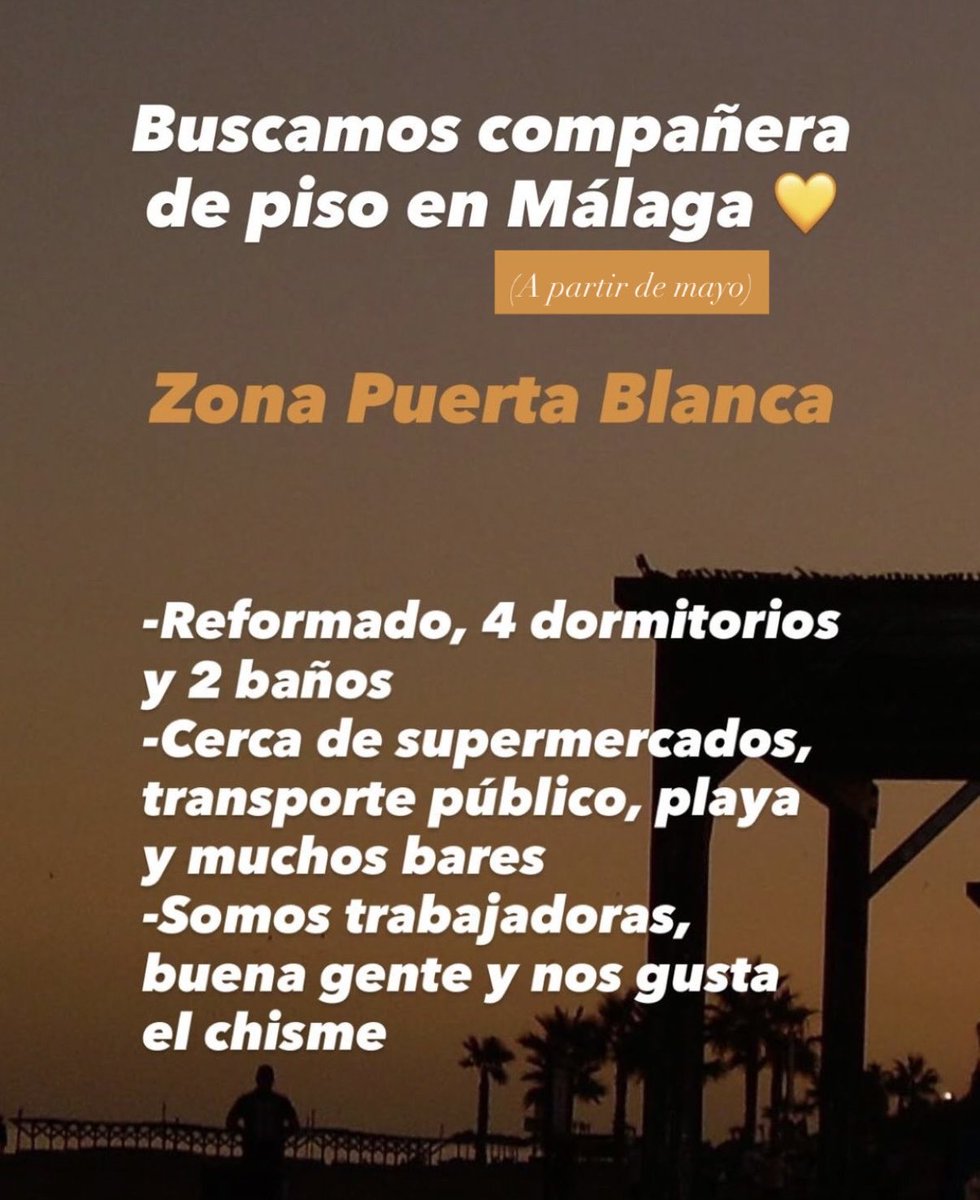 Buscamos compañera de piso en Málaga para entrar en mayo💛